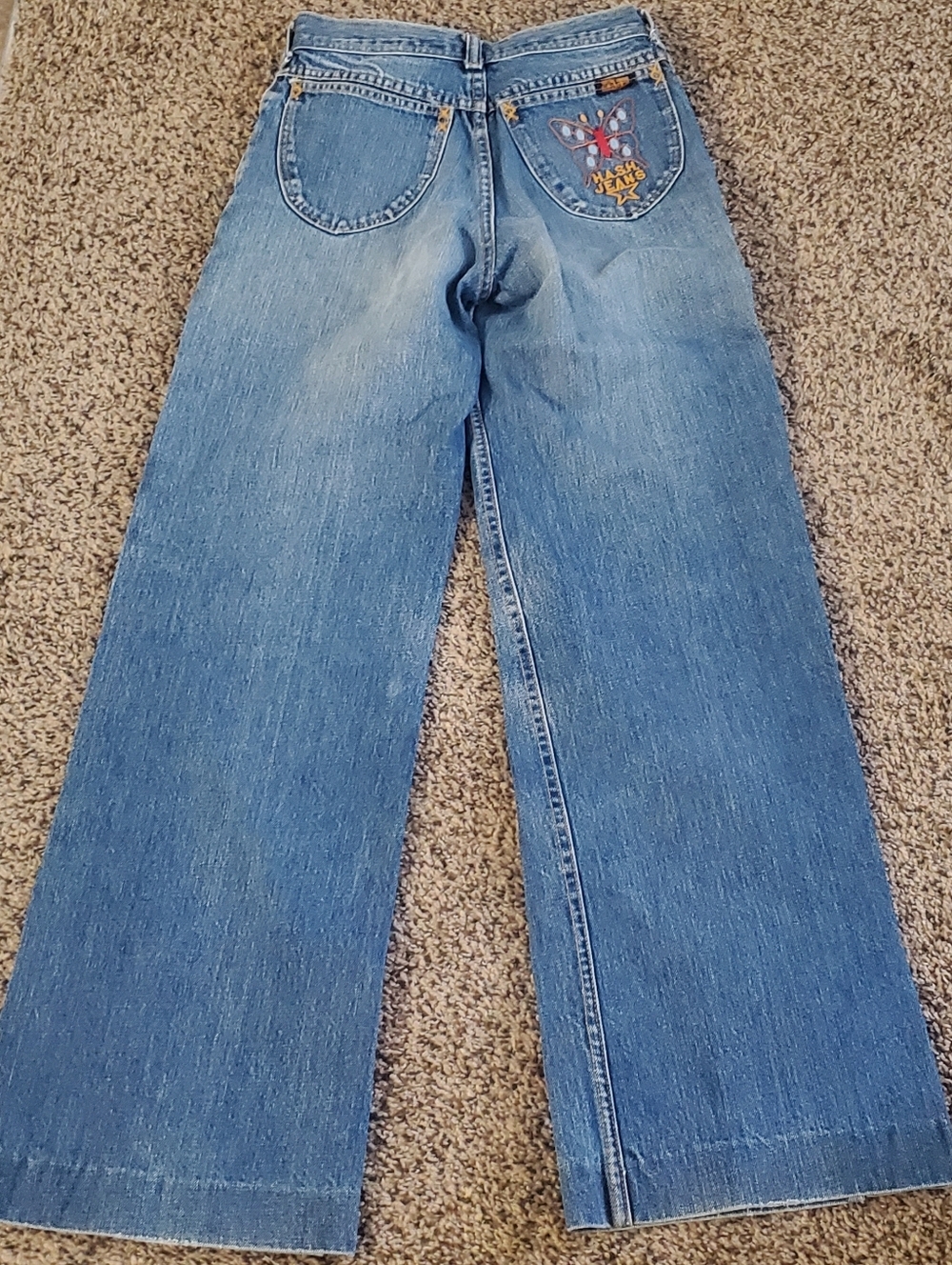 HASH JEANS VINTAGE. WOMENS JEANS. BUTTERFLY. FLARE  WIDE LEGS. 26W/ 32L